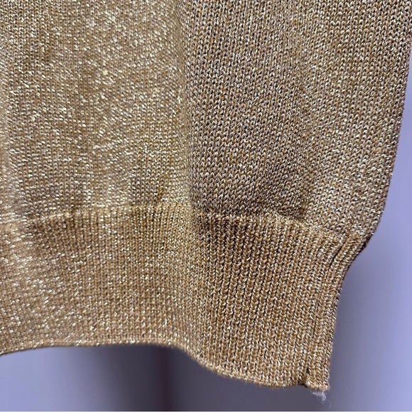 Vintage Fia Italia Handloomed Gold Metallic Sweater Vest Women’s Sz Small Preppy - Picture 8 of 14
